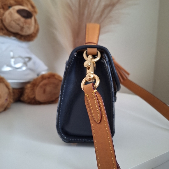 NWT COACH KLEO Signature Chambray Top Handle Bag Denim Multi C8513 $398 - Picture 6 of 11